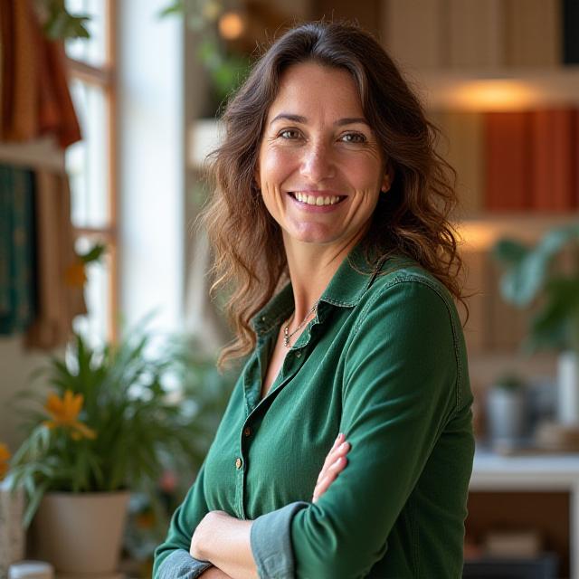 Founder of Solstara Living in a seasonal studio